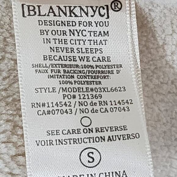 Blank NYC Chestnut and cream force sherpa lined long teddy jacket size small new - Picture 8 of 8